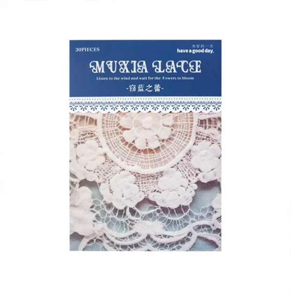 kf-S6cc7fde0d16146ddbdb8e548142d9157j 30 Sheets Classical Art Flower Lace Handpiece Collage Book