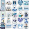 10/30/50pcs Ins Style Cute Cartoon Blue Bookish Stickers
