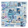 10/30/50pcs Ins Style Cute Cartoon Blue Bookish Stickers