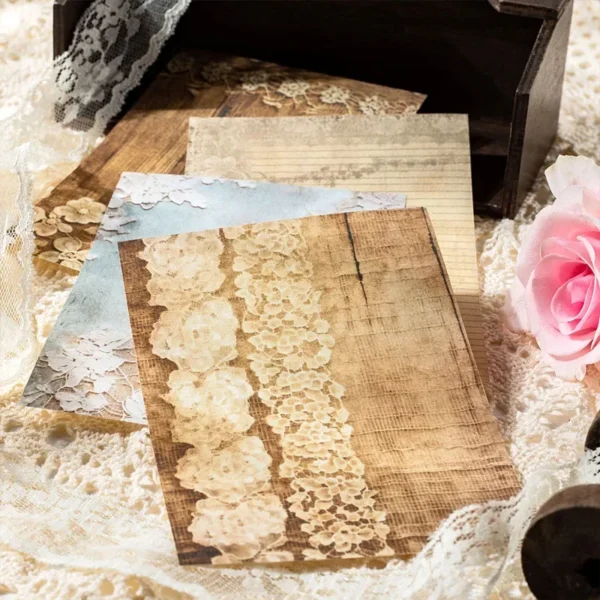 kf-Scc0d92fb24174623973a5af9414e719aY 30 Sheets Classical Art Flower Lace Handpiece Collage Book